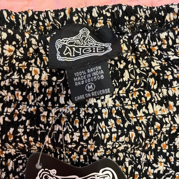 Angie Crop Top Floral Print Black Size M Medium Peasant Boho Festival Top NWT - Picture 7 of 8